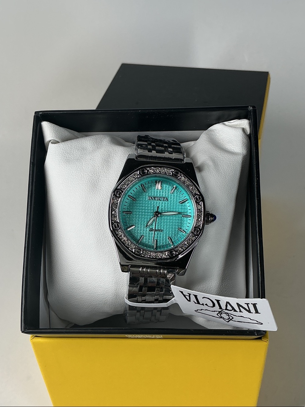 Invicta Women's Silver Watch with Turquoise Dial 69376